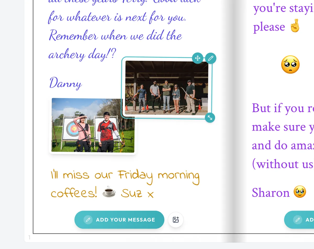 Adding photos to a card