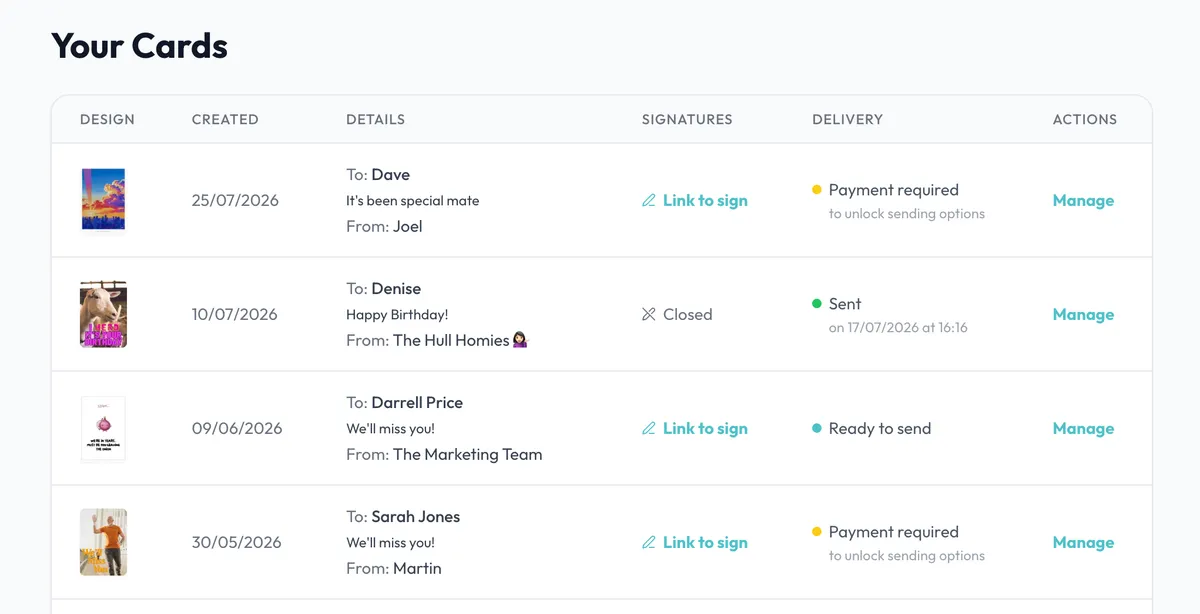Card Management Dashboard